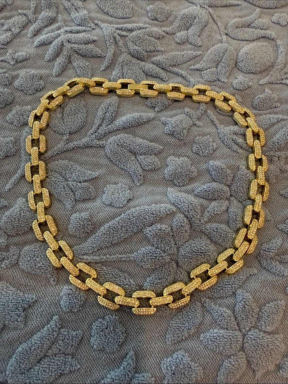 Textured Gold Link Necklace — Women’s Statement Chain